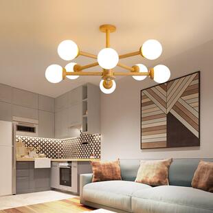 原木风灯具全屋套装 组合餐厅卧室实木吸顶灯北欧大气魔豆客厅吊灯