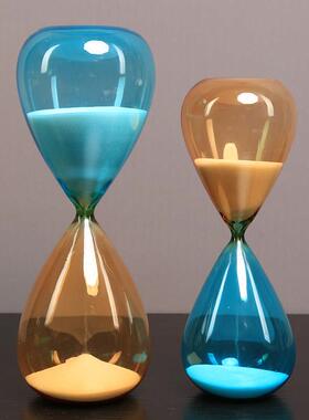 斯堪的纳维亚简单的创意彩色玻璃沙漏计时器装饰品客厅酒柜电视柜
