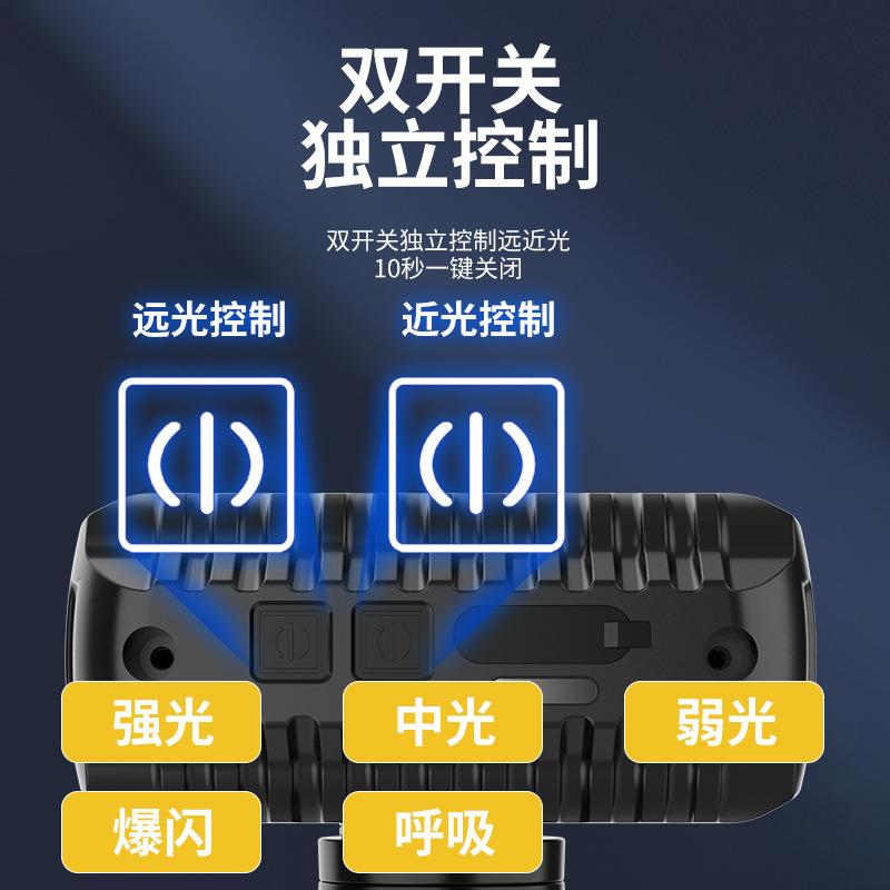 数字电显自行车灯夜骑强光高亮前灯3灯珠山地公路车骑行LED照明灯
