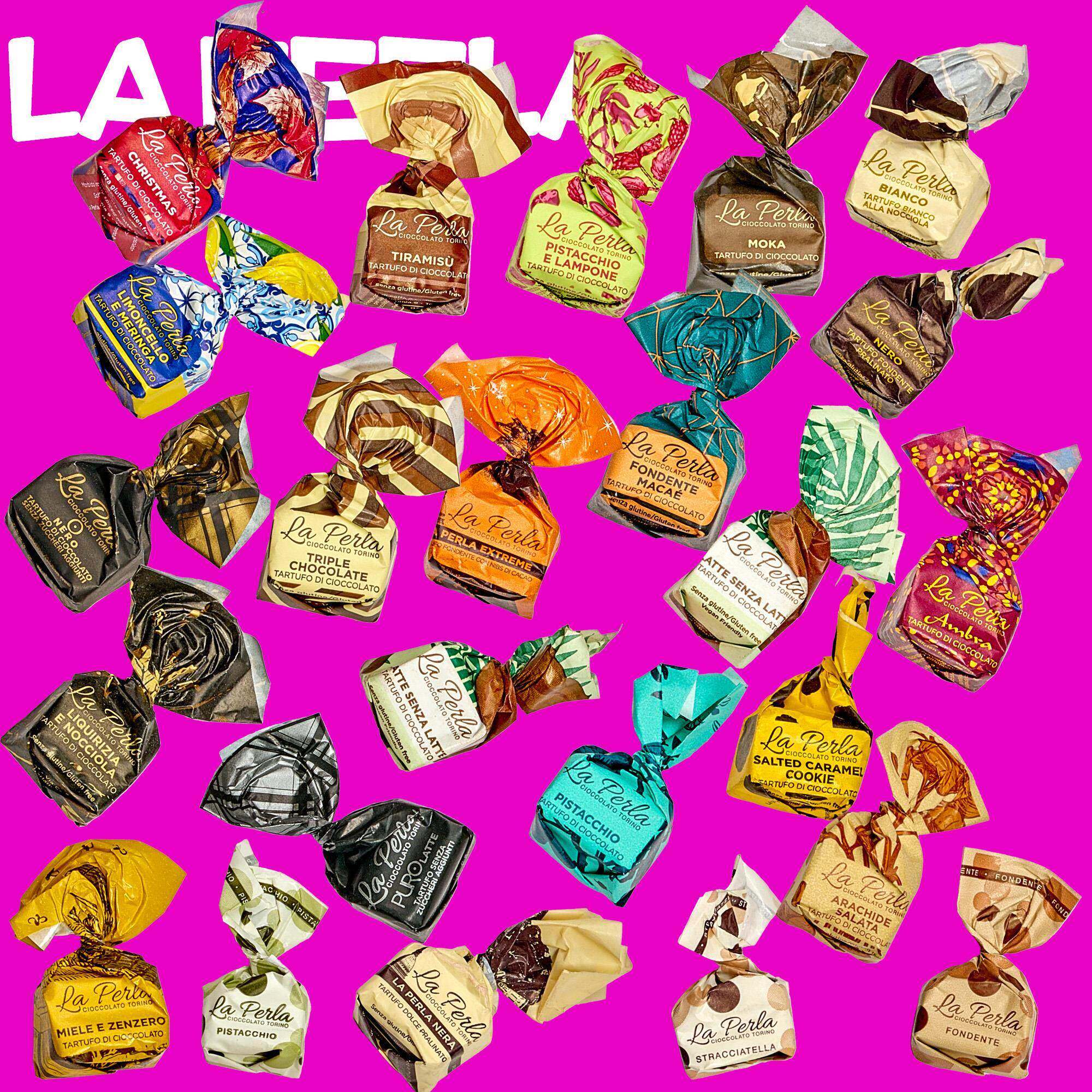 意大利进口高端La Perla松露状榛子开心果夹心黑巧克力牛奶散装