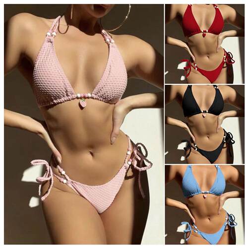 Women Two Piece Bikini High Cut Swimsuit Triangle Bathing