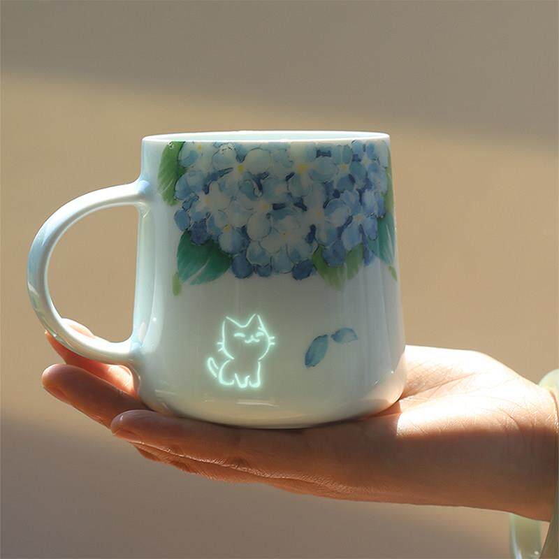 子木猫咪马克杯景德镇伴手女生日礼物咖啡杯陶瓷水杯子家用高颜值