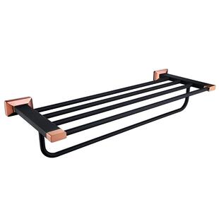 巾架打孔件卫毛生间浴室置物架壁挂黑色浴架GJ2035厕巾所收纳挂GJ