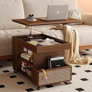 实木客厅发几边移MXP动旋沙转升降小茶车小角可几小推车储物收纳