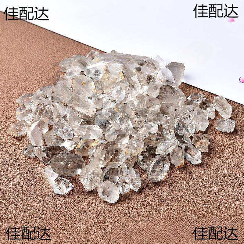 基蒙白闪灵水晶原石双尖柱赫尔双尖柱白水晶双头钻