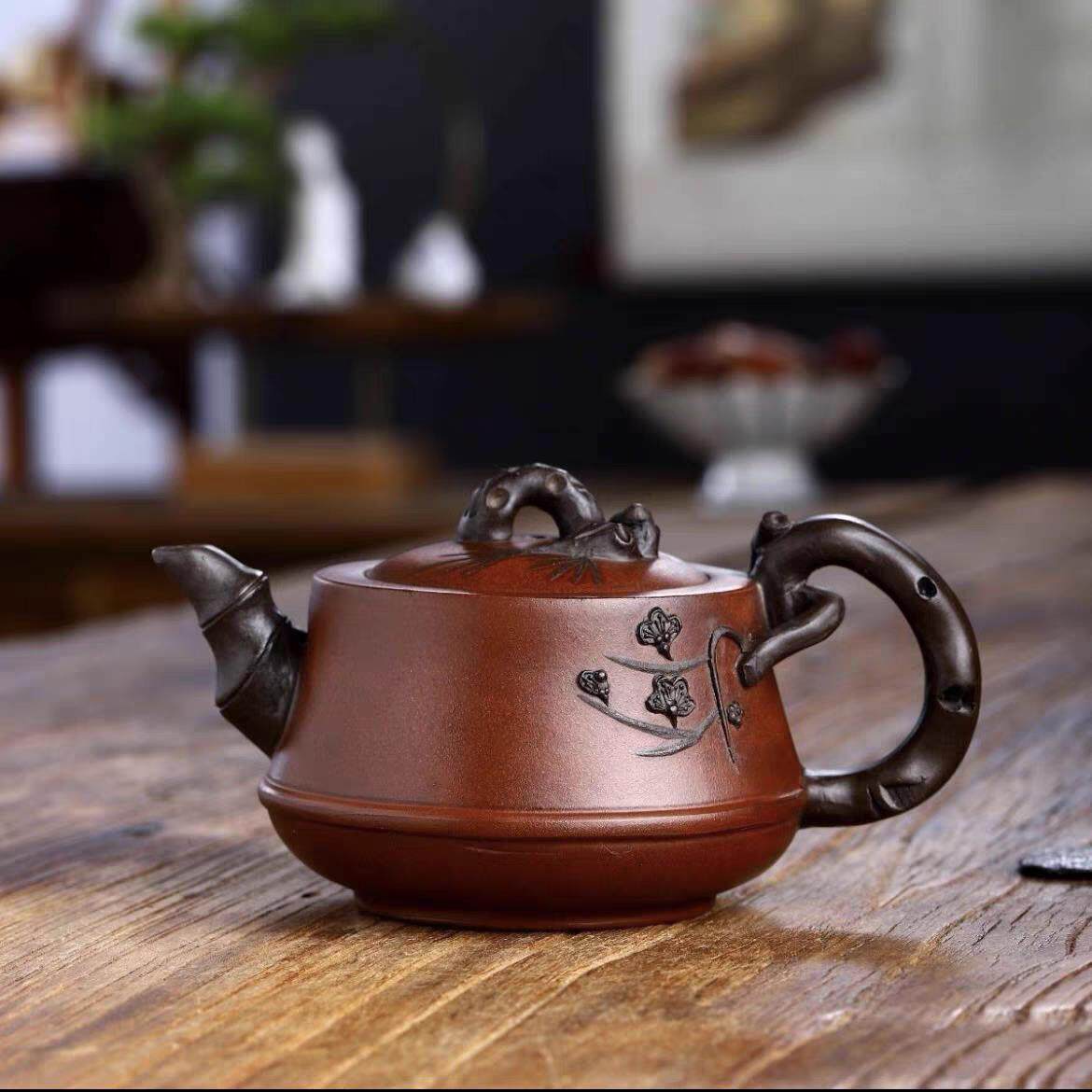 在库存老壶正宗宜兴紫砂壶名全手工壶大容量茶壶功夫茶具松竹梅