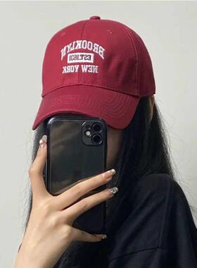 Letter Embroidered Baseball Cap Women Hard Top Big Brim Cap