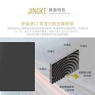 经科JK LLR W1中长焦菲涅尔抗光软 硬画框幕100寸16：9