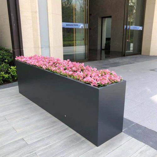 铁花盆长方形落地式花箱户外绿色植物花槽销售部商业广场隔断装饰