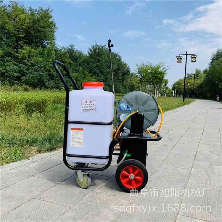 旭阳推车式打药机电动养殖场手推式消毒车60L药桶双泵高压喷雾机
