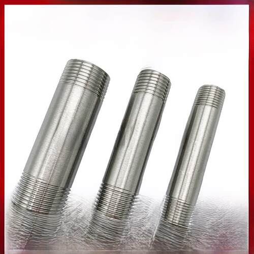 304不锈钢双头丝管外丝水管201对丝加长4分6分6.0英寸/100/200/50