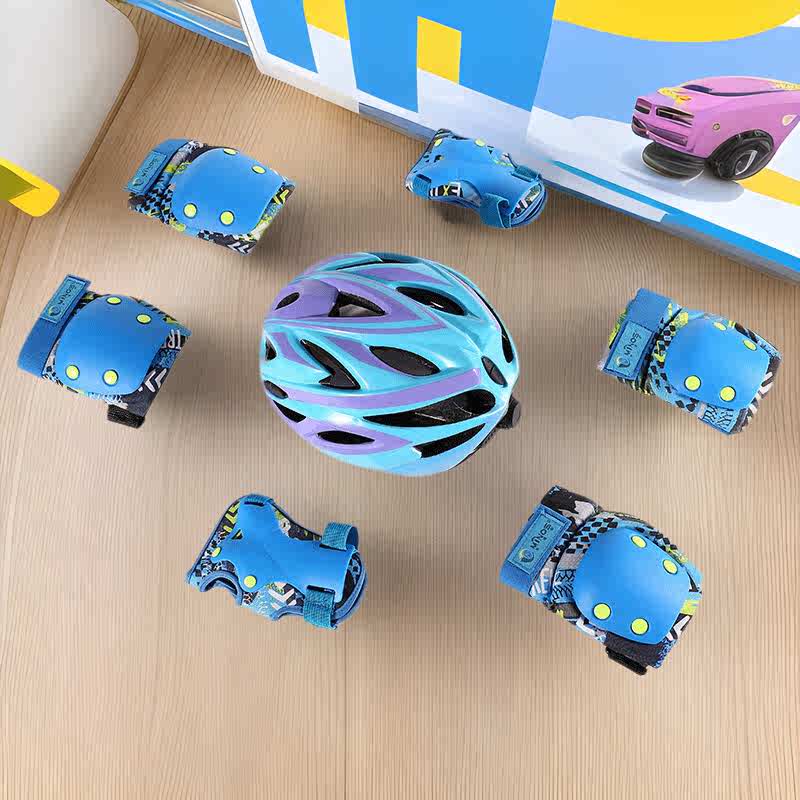 儿童轮滑护具套装滑板平衡车溜冰运动骑行专业护膝头盔装备防护