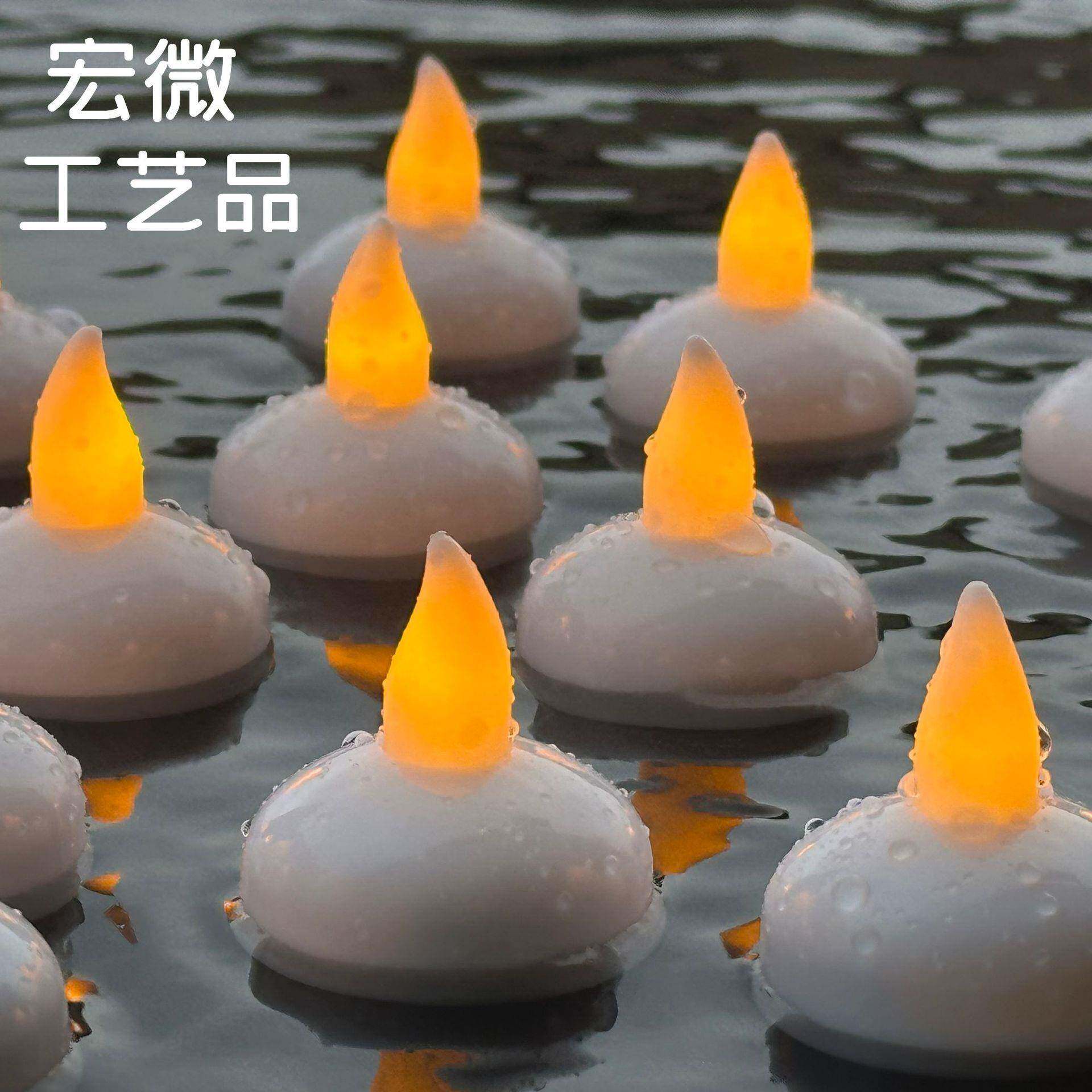 水浮蜡防水无焰浮动led电子蜡烛灯 闪烁浪漫婚礼装饰品水漂泳池灯