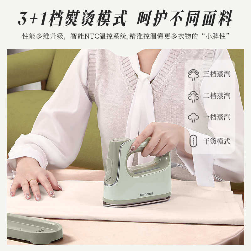 femous电热手持熨烫机便携式小型家用熨烫机把手电熨斗喷雾蒸汽机