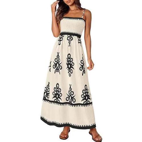 Summer Dress For Women 2025 Floral Sundress Spaghetti Strap
