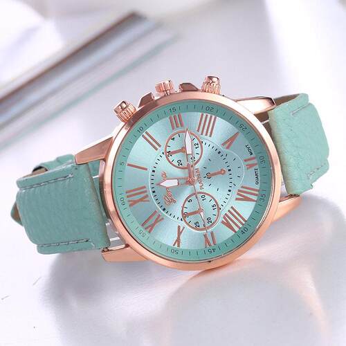Watch Women Casual Ladies WatchesLeather Waterproof Simple Q