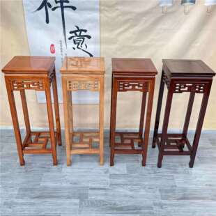 实木花架客厅中式落地式家用单个多层榆木花架子室内绿萝花几