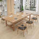 日系全实木大书桌家用工作台原木色客厅长条桌子学习电脑桌写字台