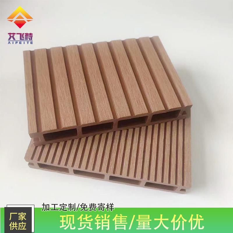 厂家直售户外塑木地板 别墅花园防腐生态木板 强化木塑板在线压花