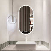 智能带镜美led镜打孔壁椭圆雾妆灯化妆镜防浴室卫生间免镜触摸屏