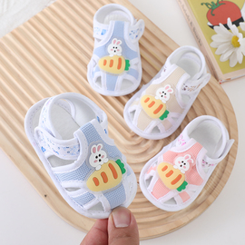 夏季0-1岁婴儿凉鞋男女宝宝，3-6-9个月学步鞋防掉软底，防滑透气布鞋