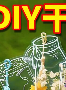 干花书签手工diy材料透明标本瓶子里的春天自制压花植物花小学生