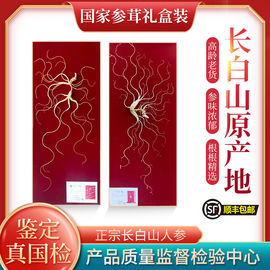50年野山参国检特等品东北长白山林下参野生泡酒人参干参礼盒装
