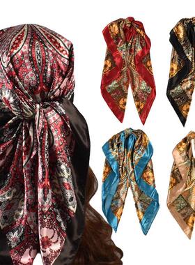 90 Large Handkerchief women Paisley cashew print大方巾女腰果