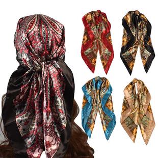 90 Large Handkerchief women Paisley cashew print大方巾女腰果