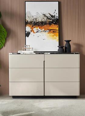 意式极简餐卧边柜储轻奢天BL2570大理石高档别墅斗柜室然物收纳柜