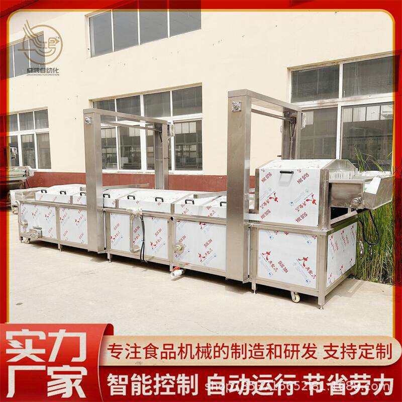 易清洁提升式大虾蒸煮机连续式对虾蒸煮设备大型商用籽乌蒸煮机