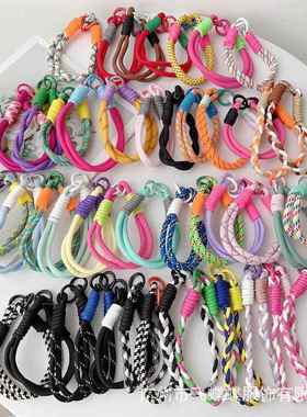 手机绳新款diy编织手腕绳防丢手机链手机壳ccd相机色手机挂绳挂件