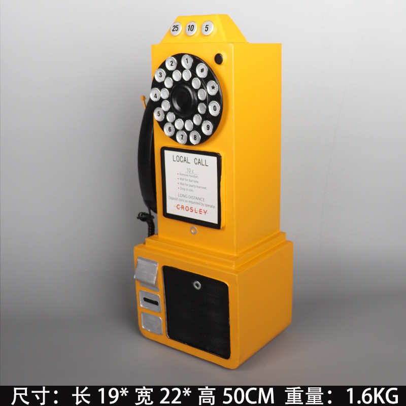 壁饰橱窗服装店电话机道具墙挂复古老式酒吧摄影模型摆件装饰品