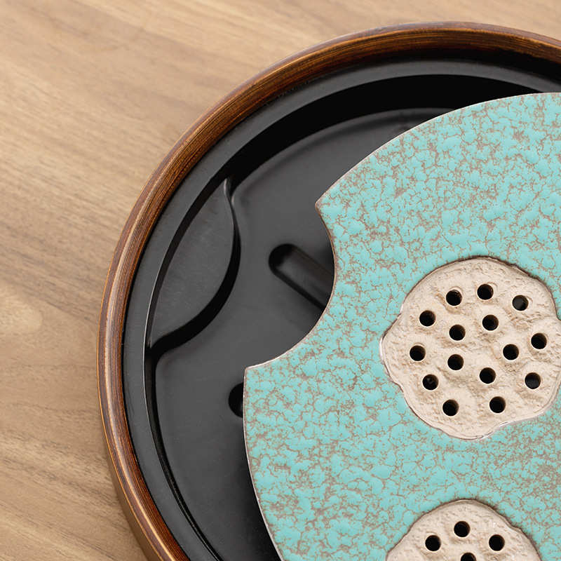 日式重竹茶盘家用小型干泡沥水盘储水式茶台陶瓷茶具托盘壶承茶盘