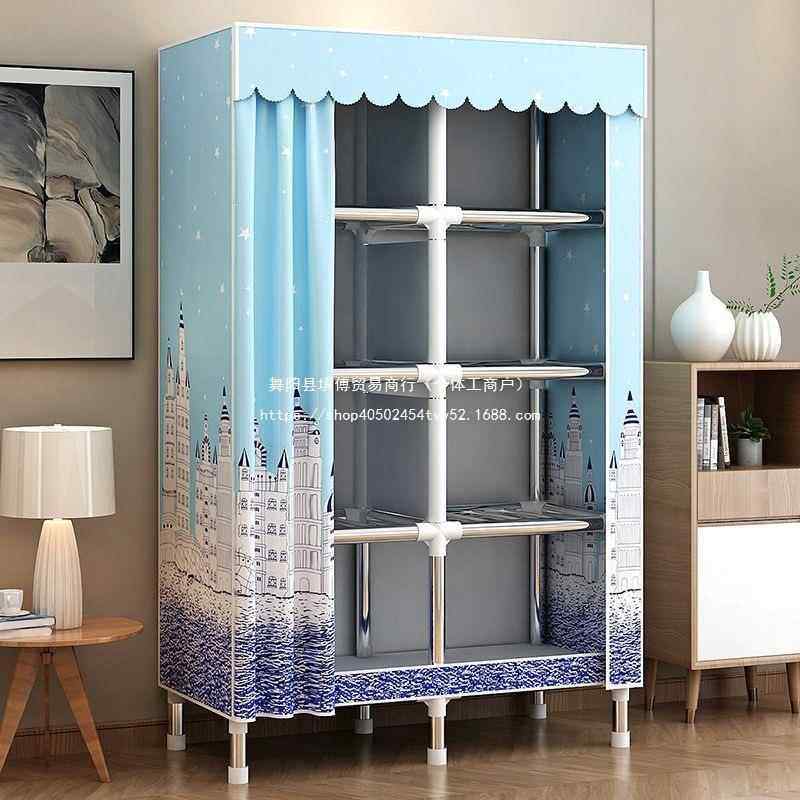 衣柜家用卧室钢管用加粗加多固加PNO出租房简易层厚收纳