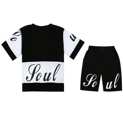 高档六一儿童节幼爵儿园男孩短袖街舞套装出演服小学生舞蹈表演士