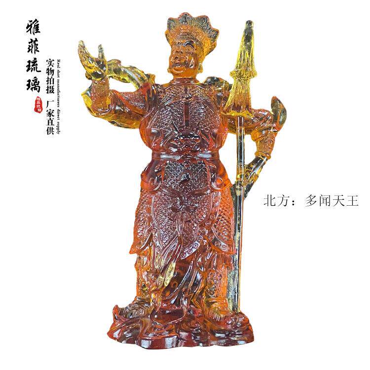 源头厂家古法琉璃四大天王摆件琉璃工艺品装饰品文玩办公室