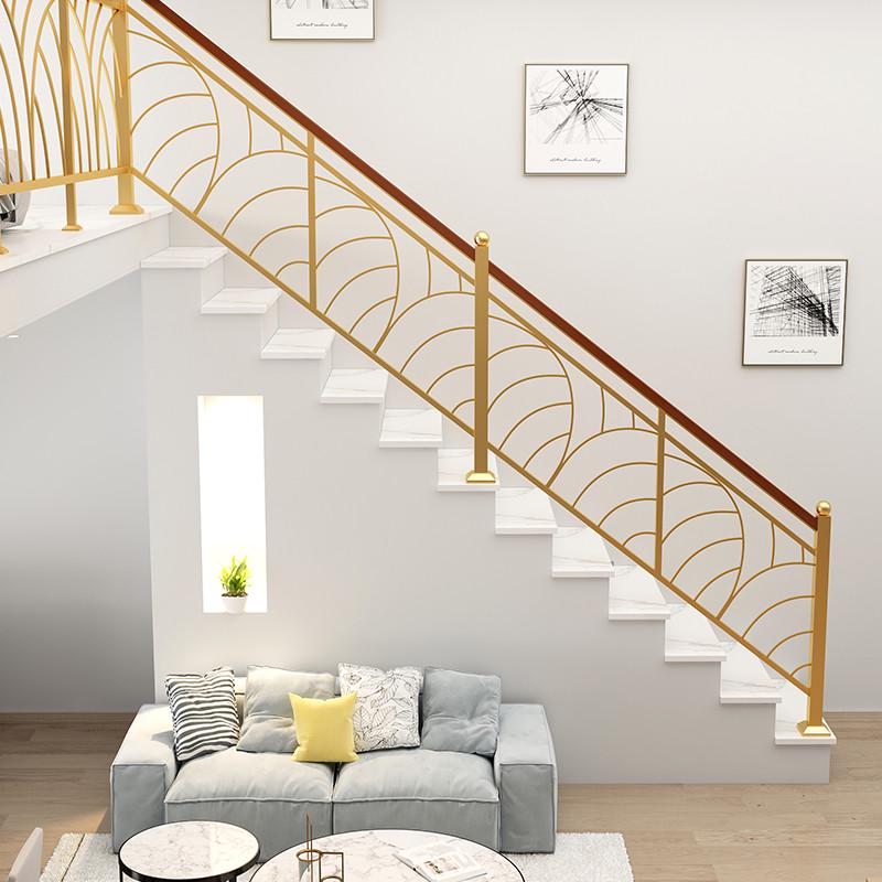 简约时尚铁艺楼梯扶手走廊栏杆室内围栏实木阳台护栏阁楼过道装饰