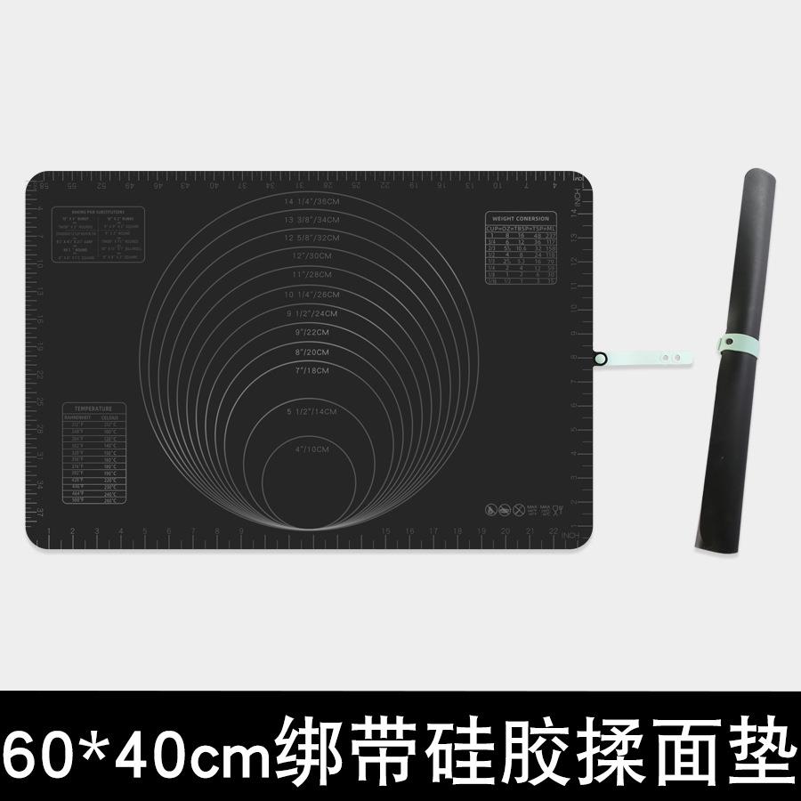 家用擀面垫带绑带硅胶垫揉面垫食品级烘焙工具擀面易收纳硅胶面板图片