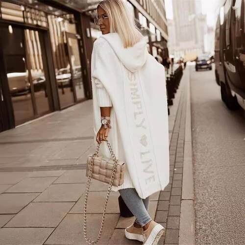 Womens Long Cardigans Cable Knitted Open Front Oversized