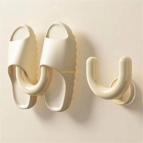 Sturdy Plastic Materials U Slipper Holder Keeps Floor Clean