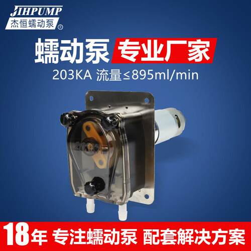 杰恒203KA计量蠕动泵小流量抽水泵小型直流12V 24V清洗机抽糖浆泵