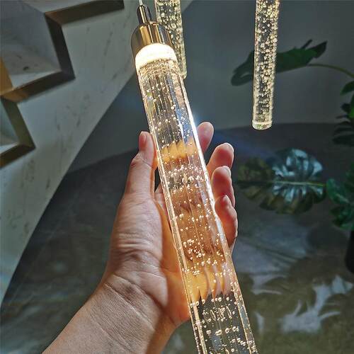 后现代旋转楼梯灯长水840厅吊灯简约轻奢别墅复式楼客调光晶智能