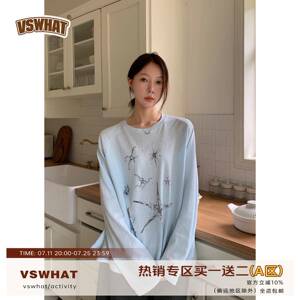 Vs what「海星的秘密」长袖T恤物理防晒罩衫宽松慵懒风薄款T恤衫