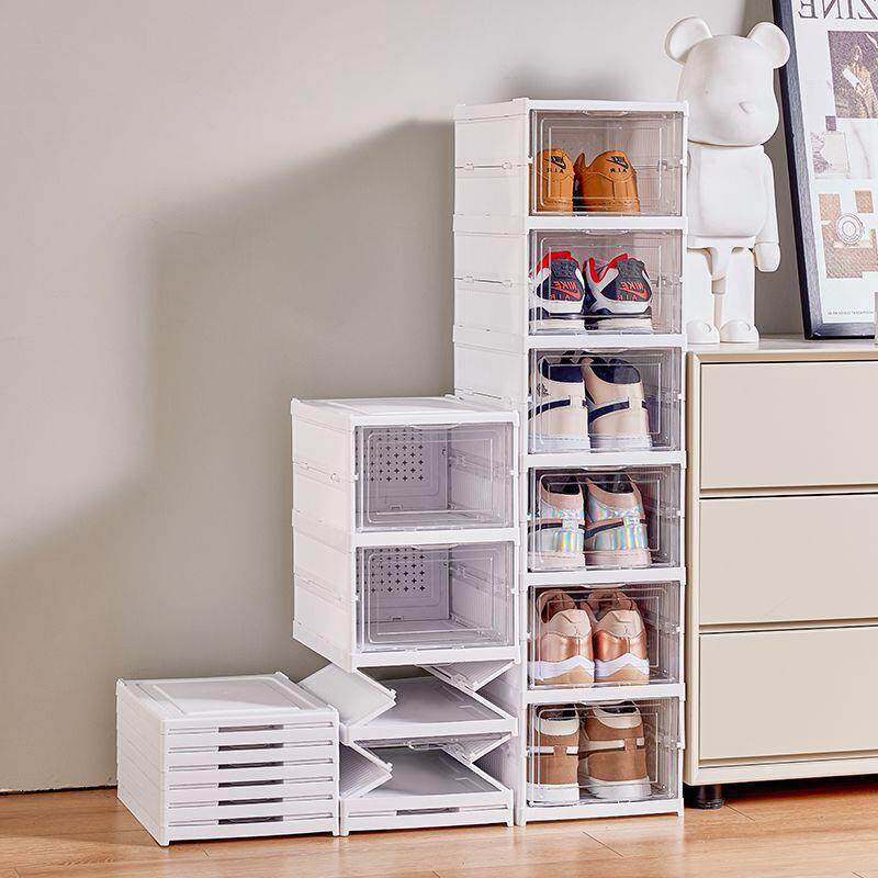 透鞋盒免安装厚鞋明架可叠UCL一体式鞋柜加收纳盒塑料防尘简易折