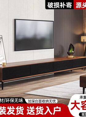 桃长条实木视电柜胡柜色高脚防潮电NTK视柜带腿电视小户型客厅电