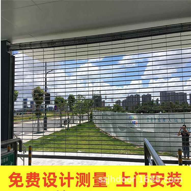 制作安装深圳惠州东莞通道口自动镂空卷帘门不锈钢透气电动卷闸门