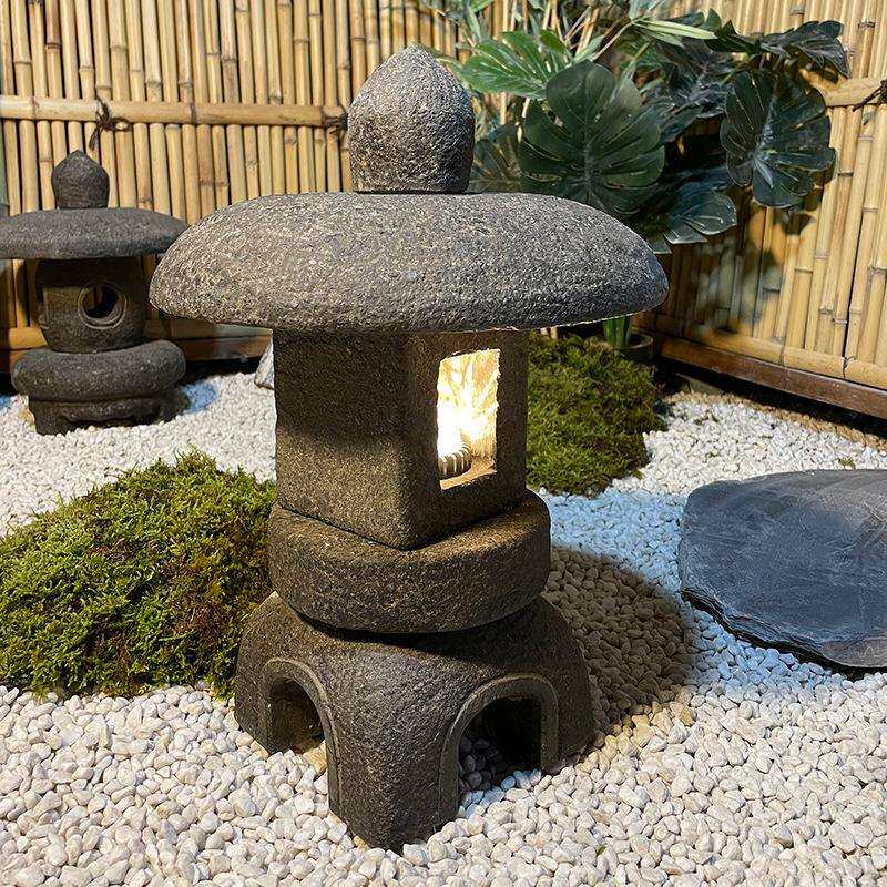 石灯笼日式庭院灯中式石头灯电石灯户外花园林枯山水景观石雕摆件