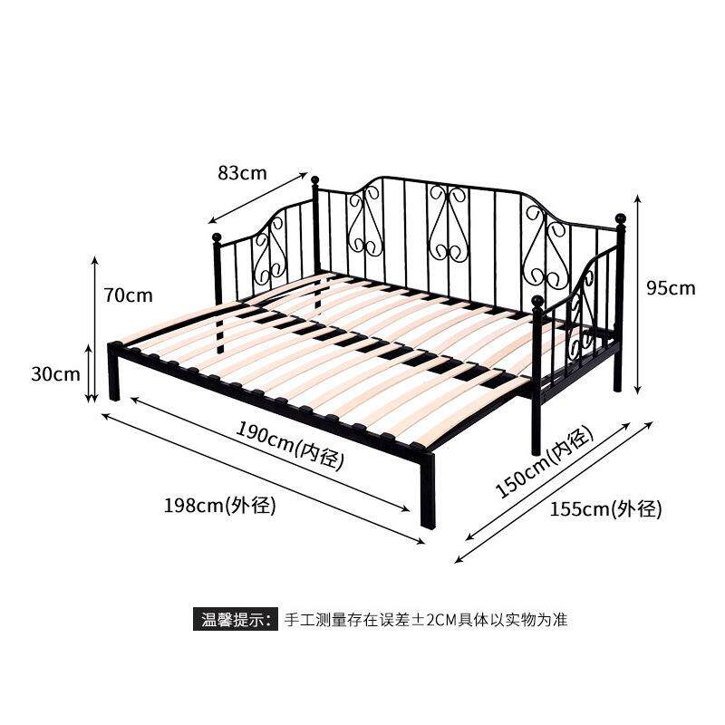 欧式铁艺沙床折可叠F5M68268两用经济型拉床铁床简约单人推沙发床
