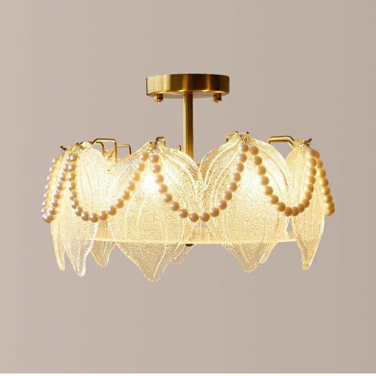 全光谱卧室吸顶简约卧室艺术玻璃餐厅灯轻奢大气创意个性房间灯具